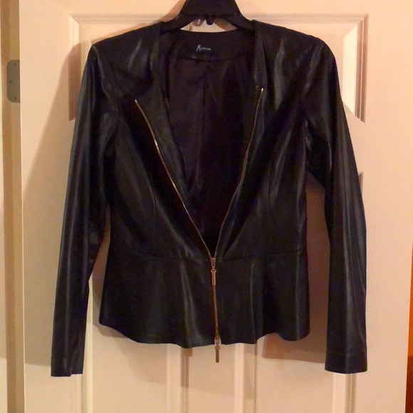 Marciano Black Leather Peplum Jacket - Picture 4 of 4